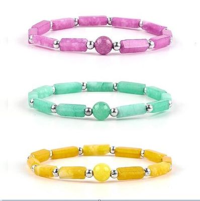 qualité  3mm/8mm/13mm Rectangle Bead Healing Energy Crystal Gemstone Bracelet usine