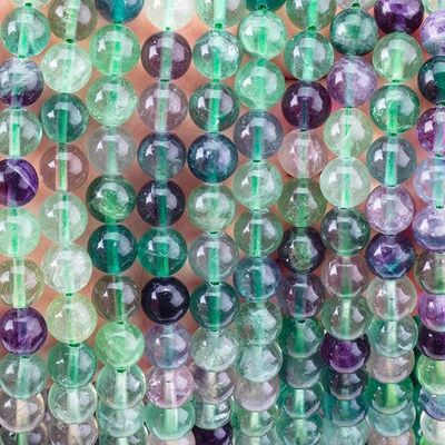 qualité  8mm Colored Flourite Gems Bead Healing Crystal Beads For Jewelry Making usine