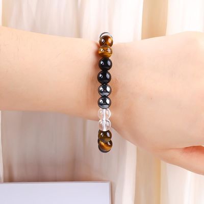 Bracelet de protection en perles de cristal naturel élastique fait à la main
