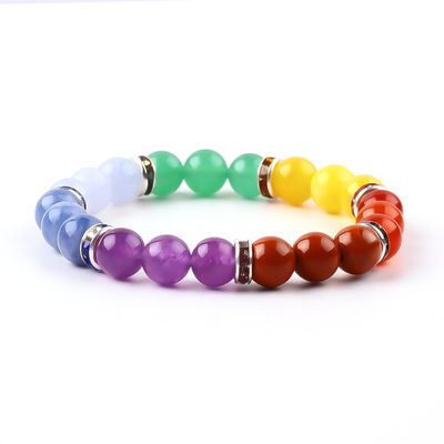 4mm/6mm/8mm/12mm Fabriqué à la main en cristal 7 Chakra Bracelet Longueur 18cm