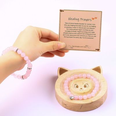 8 mm Rose Quartz Perle de pierre précieuse Bracelet énergie de guérison Charme bijoux