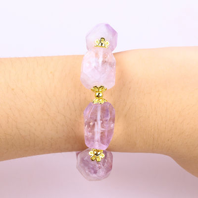 Bracelet en pierre précieuse fait à la main Amulettes réglables Améthyste Bracelets en pierre naturelle Bijoux en perle Pour les fêtes
