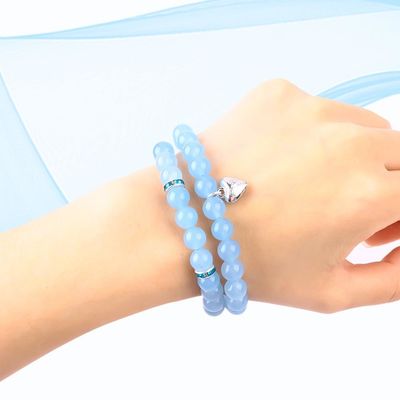 8 mm Améthyste bleu Aquamarin Bracelets de pierre précieuse Cristal de guérison
