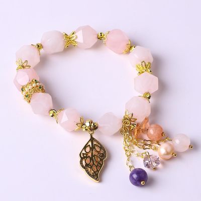 Pouvoir de guérison 10mm pierre précieuse perlé bracelets ronds avec de beaux charmes