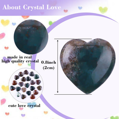 Pierre précieuse poli à l'épreuve du temps Agate indienne en forme de cœur Pierre de chakra Cristal