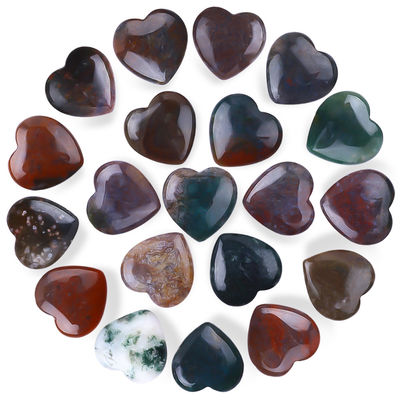 Pierre précieuse poli à l'épreuve du temps Agate indienne en forme de cœur Pierre de chakra Cristal