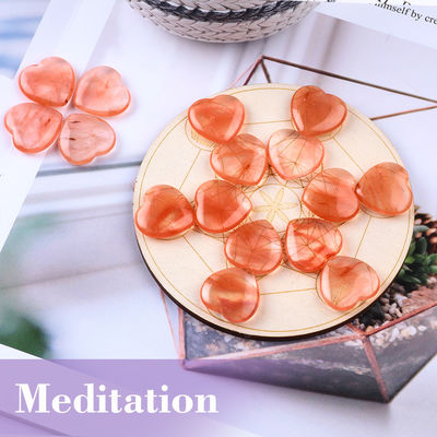 20 mm de pastèque de roche polie quartz en forme de cœur rose cristal de quartz