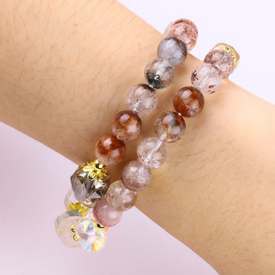 Bracelet à perles de jardin naturel 8 mm 10 mm bricolage Bracelet à étirements de quartz clair en cadeau