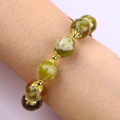 Bracelet à perles en pierre précieuse faite à la main, pierre de sang de dragon jaune naturel, bracelet de charme réglable pour les fêtes.