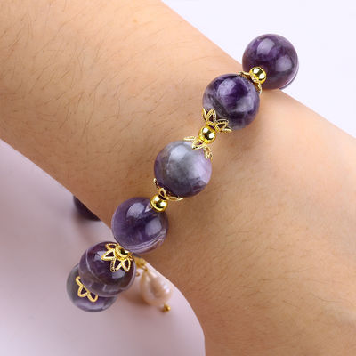 Bracelet à perles en pierre précieuse fait à la main Améthyste naturel