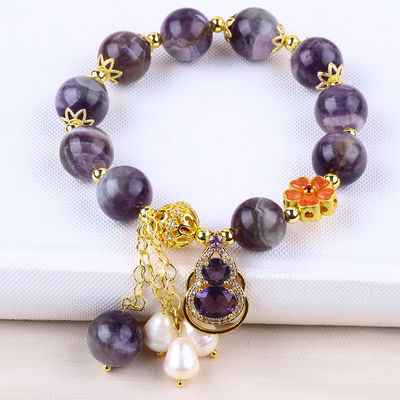 Bracelet à perles en pierre précieuse fait à la main Améthyste naturel
