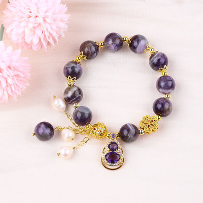 Bracelet à perles en pierre précieuse fait à la main Améthyste naturel