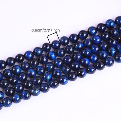 8 mm naturel bleu foncé oeil de tigre pierre précieuse de pierre de cristal perles pour la fabrication de bijoux
