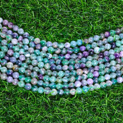 Perle ronde de fluorite de pierre précieuse de cristal naturel pour la fabrication de bijoux bricolage