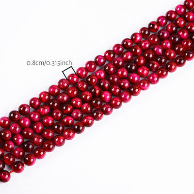 8 mm Rose Rouge Oeil de tigre pierre précieuse de guérison Rose de cristal de pierre Perles pour la fabrication de bijoux