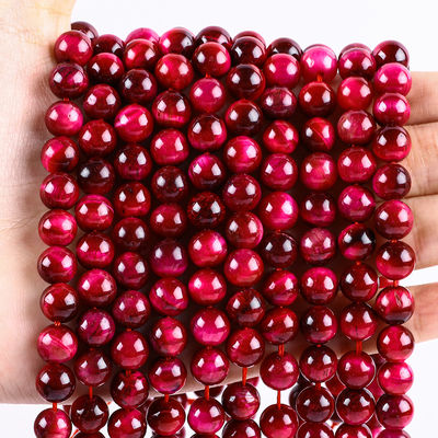 8 mm Rose Rouge Oeil de tigre pierre précieuse de guérison Rose de cristal de pierre Perles pour la fabrication de bijoux