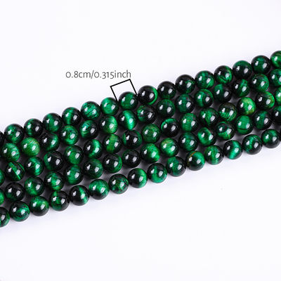 8 mm d'œil de tigre vert pierre précieuse de guérison des perles de pierre de cristal pour la fabrication de bijoux