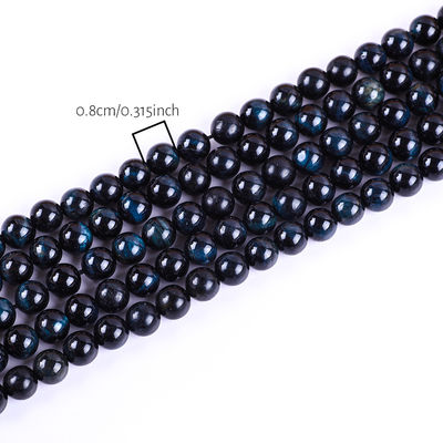 8 mm encre pierre précieuse de l'œil de tigre bleu pierre de cristal rose perles de pierre pour la fabrication de bijoux