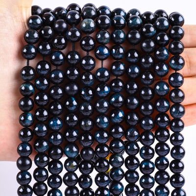 8 mm encre pierre précieuse de l'œil de tigre bleu pierre de cristal rose perles de pierre pour la fabrication de bijoux