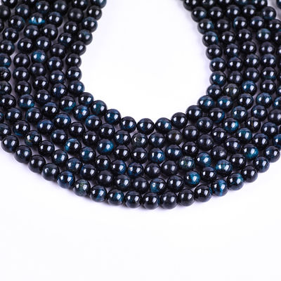 8 mm encre pierre précieuse de l'œil de tigre bleu pierre de cristal rose perles de pierre pour la fabrication de bijoux