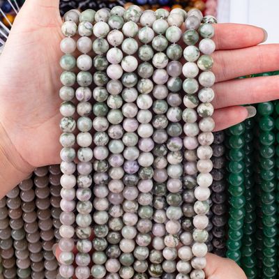 Perle ronde de jade chanceux pierre précieuse de cristal naturel taille de perle différente fils de perle en vrac pour la fabrication de bijoux bricolage