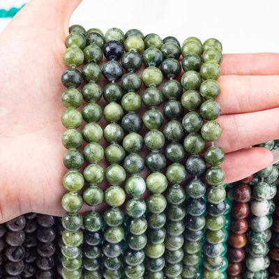 Perle ronde de jade du sud pierre précieuse de cristal naturel taille de perle différente fils de perle en vrac pour la fabrication de bijoux bricolage