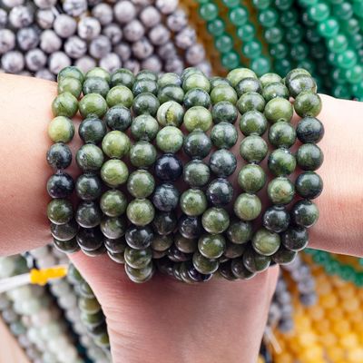 Perle ronde de jade du sud pierre précieuse de cristal naturel taille de perle différente fils de perle en vrac pour la fabrication de bijoux bricolage