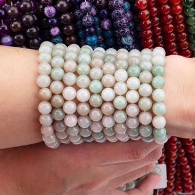 Elle Tai Jade Ronde Perle Natural Crystal Gemstone Perle de taille différente Perles en vrac pour faire des bijoux