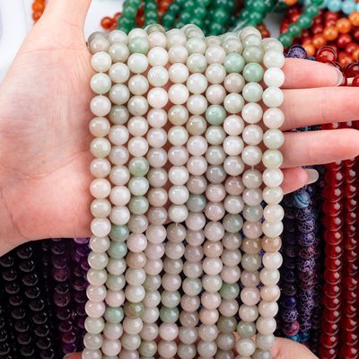 Elle Tai Jade Ronde Perle Natural Crystal Gemstone Perle de taille différente Perles en vrac pour faire des bijoux