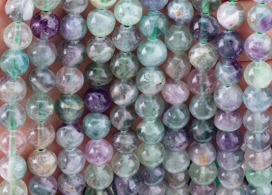 Perle ronde de fluorite de pierre précieuse de cristal naturel pour la fabrication de bijoux bricolage