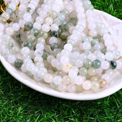 Tian Shan Jade vert Perle ronde pierre précieuse de cristal naturel Perle de taille différente Franges de perles lâches pour la fabrication de bijoux bricolage