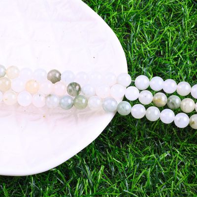 Tian Shan Jade vert Perle ronde pierre précieuse de cristal naturel Perle de taille différente Franges de perles lâches pour la fabrication de bijoux bricolage