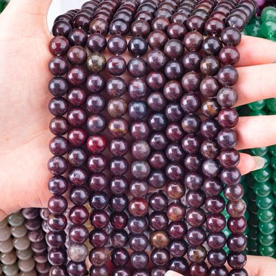 Perle ronde de jaspe de fleur rouge pierre précieuse de cristal naturel taille de perle différente fils de perle en vrac pour la fabrication de bijoux bricolage