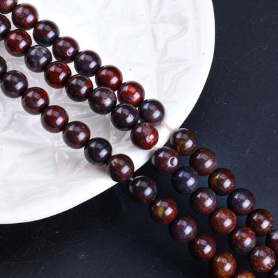 Perle ronde de jaspe de fleur rouge pierre précieuse de cristal naturel taille de perle différente fils de perle en vrac pour la fabrication de bijoux bricolage