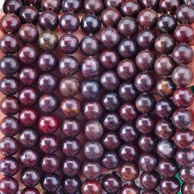 Perle ronde de jaspe de fleur rouge pierre précieuse de cristal naturel taille de perle différente fils de perle en vrac pour la fabrication de bijoux bricolage