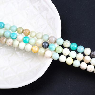 Perles rondes en amazonite pierre précieuse de cristal naturel taille de perle différente fils de perle en vrac pour la fabrication de bijoux bricolage