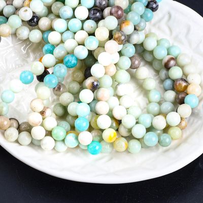 Perles rondes en amazonite pierre précieuse de cristal naturel taille de perle différente fils de perle en vrac pour la fabrication de bijoux bricolage