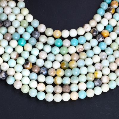 Perles rondes en amazonite pierre précieuse de cristal naturel taille de perle différente fils de perle en vrac pour la fabrication de bijoux bricolage