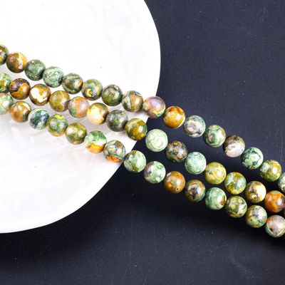 Des perles rondes de jaspe de Kambaba en cristal naturel de pierre précieuse, des fils de perles en vrac pour la fabrication de bijoux