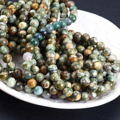 Des perles rondes de jaspe de Kambaba en cristal naturel de pierre précieuse, des fils de perles en vrac pour la fabrication de bijoux