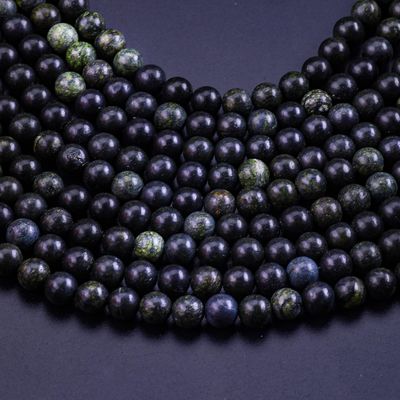 Des perles rondes en pierre de bord naturelle en cristal de pierre précieuse, des fils de perles en vrac pour la fabrication de bijoux