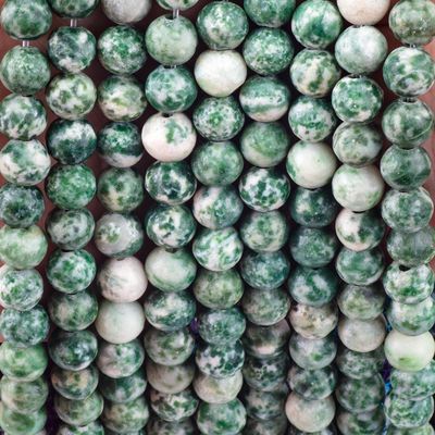 Perles rondes à taches bleues de cristal naturel de pierre précieuse