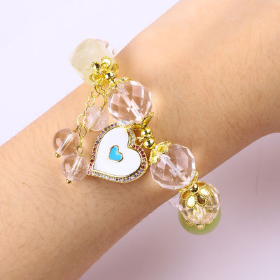 Bracelet à perles rondes élastique 14 mm pour la méditation