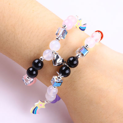 8 mm Coloriage en cristal naturel Amitié bijoux Distance Bracelet Cœurs aimants Bracelet Pour cadeau