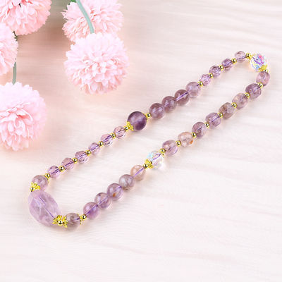 Double couche violette Azeztulite 12 mm 14 mm Bracelet à perles OEM ODM