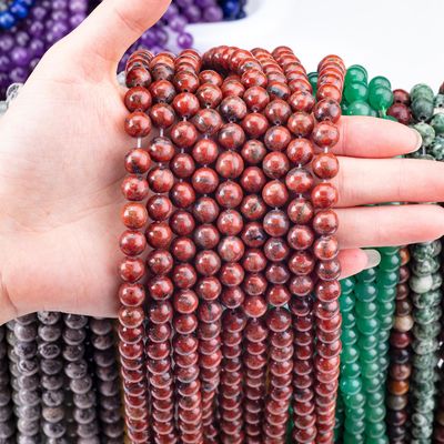 Perles de jaspe de sésame naturel de 8 mm semi-précieux pour la fabrication de bijoux