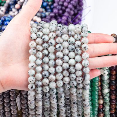 8MM Polie Kiwi naturel Perles de jaspe Faire des bijoux Collier Bracelet Boucle d'oreille