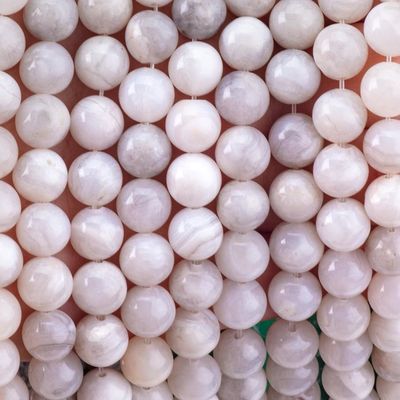 8 mm Blanc Lacet Fou Agate Perles lâches OEM ODM Pour l'artisanat de bricolage