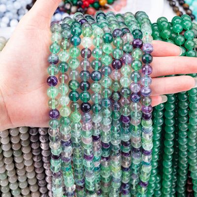 8 mm de pierres précieuses colorées en florite perles de cristal pour la fabrication de bijoux