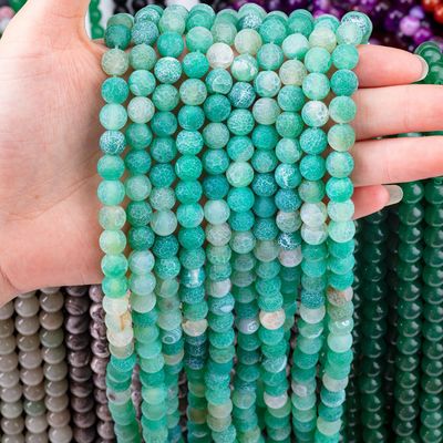 Des perles de cristal d'améthyste naturel de 8 mm vertes polies pour le collier de bracelet